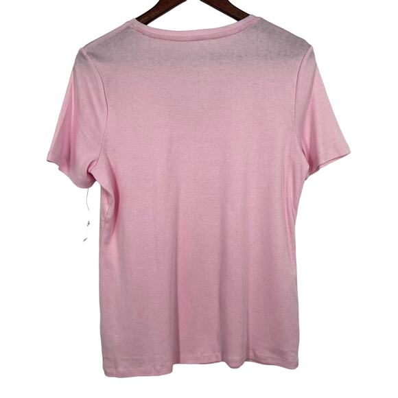 NEW NWT Talbots Sz Large (Snug Fit) The Talbots Tee Pink Blouse Shirt Top Mature - Picture 6 of 6
